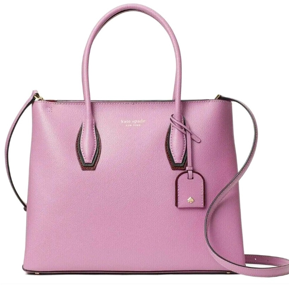 KATE SPADE ♠️ New York "EVA"🩷PINK MAUVE🩷MEDIUM TOP ZIP SATCHEL BAG🌟LIKE NEW🌟